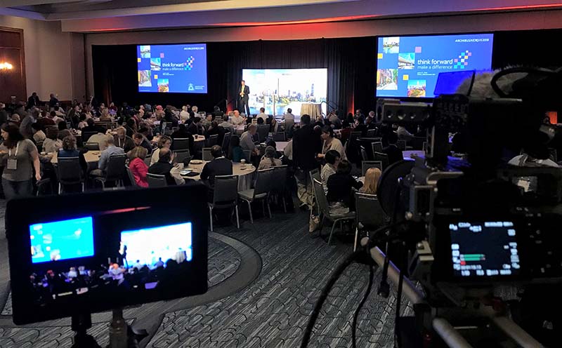 Pre-Covid video services for conferences at Boston hotels.