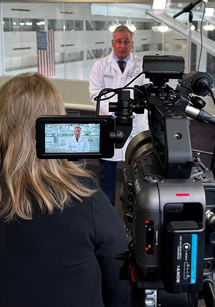 Sample interview of medical doctor in front of our video cameras.